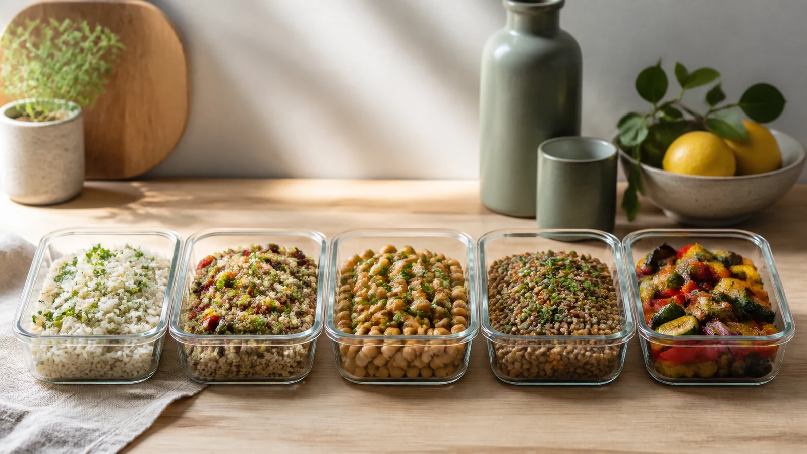 Meal prep: 3 bases para 5 cenas mediterráneas