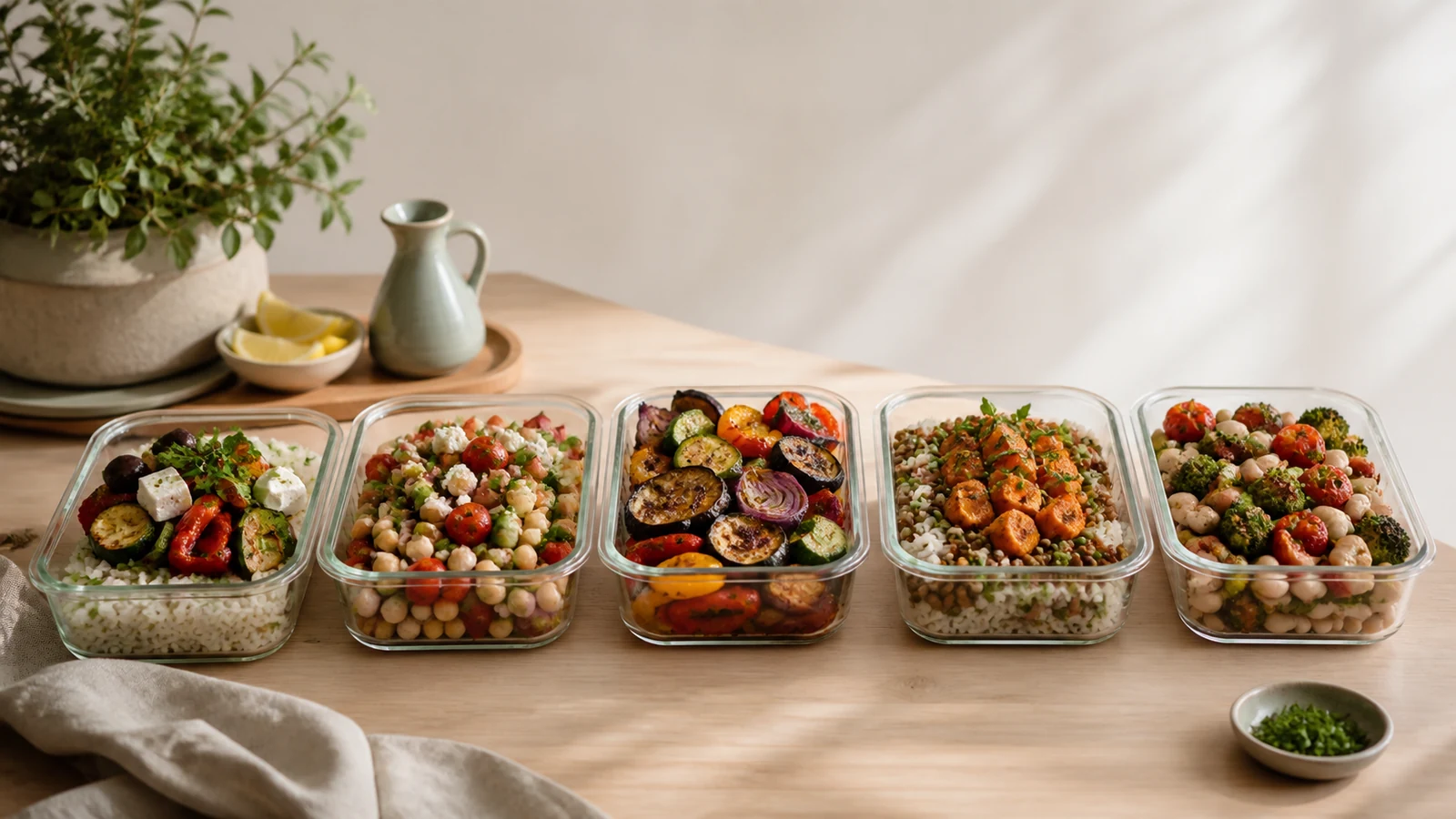 Meal prep : 3 bases pour préparer 5 dîners méditerranéens