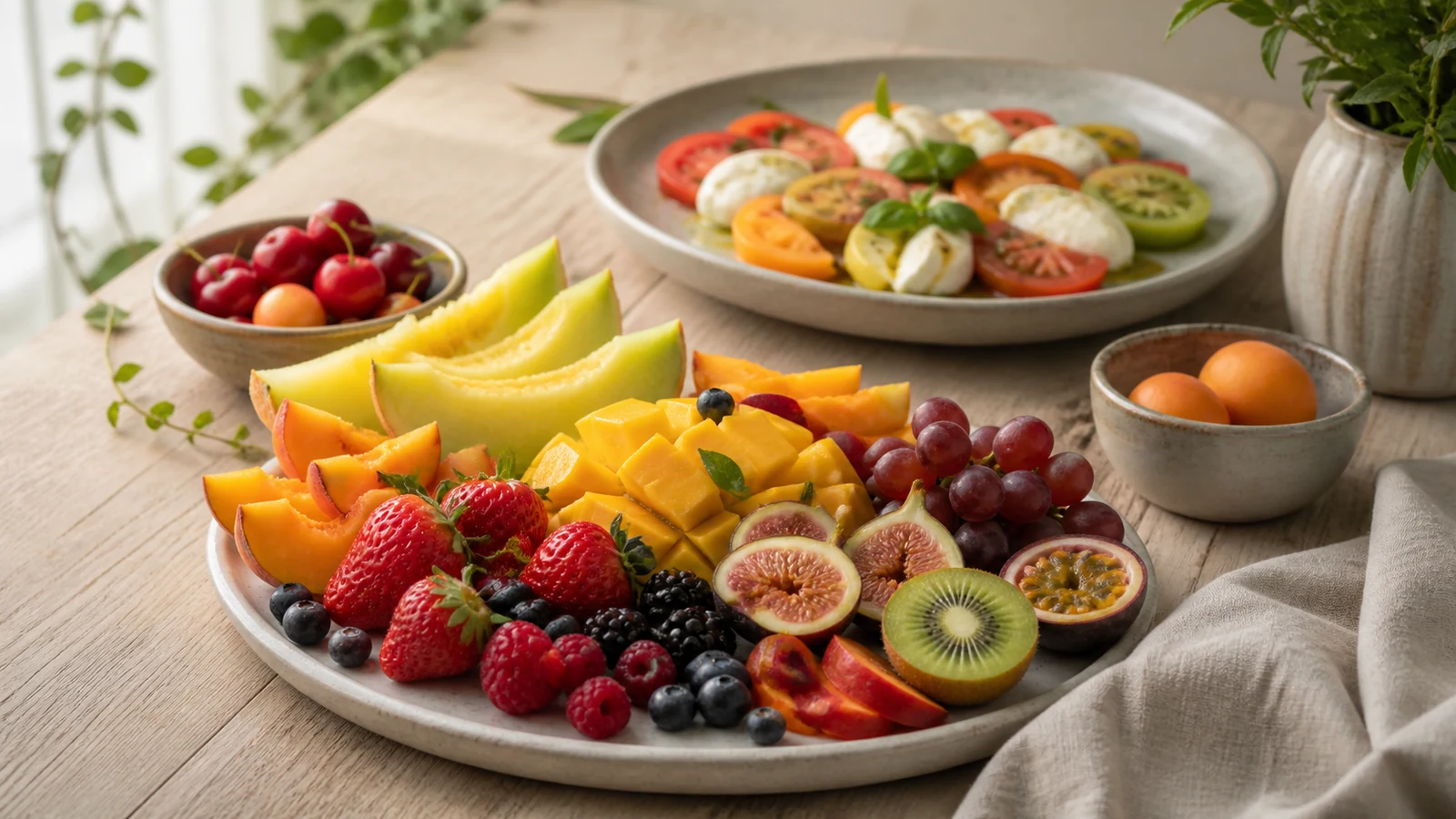 Menú saludable de verano con fruta de temporada