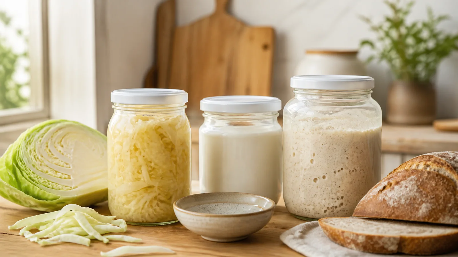 Simple home fermentation: bread, sauerkraut and yoghurt safely