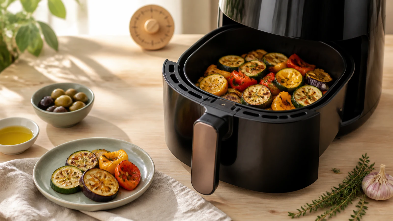 Tiempos de airfryer para recetas mediterráneas