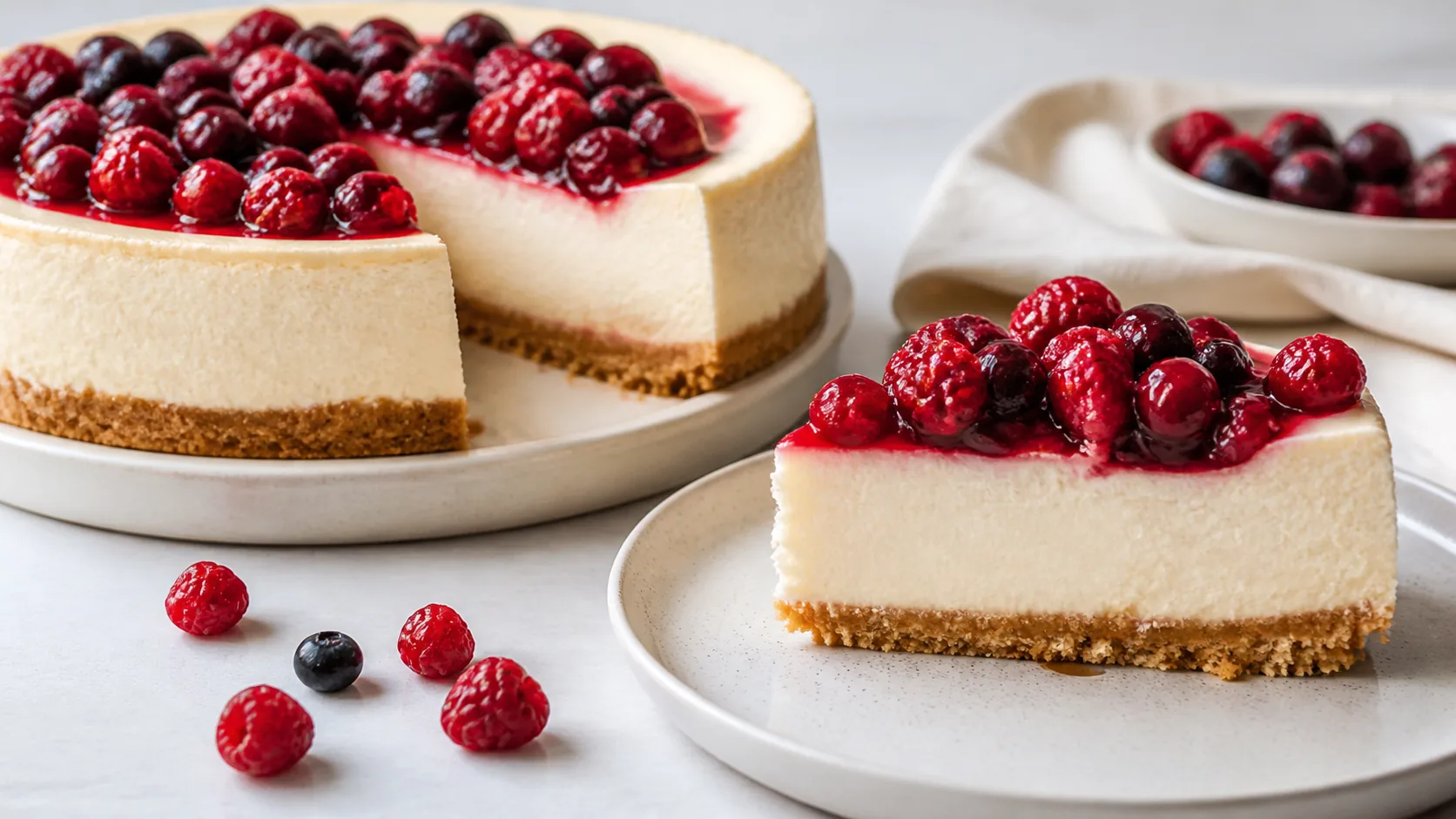 Cheesecake au yaourt grec et fruits rouges