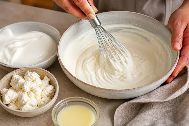 Misture o creme
