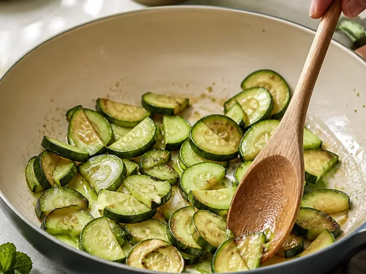 Sauté the courgettes