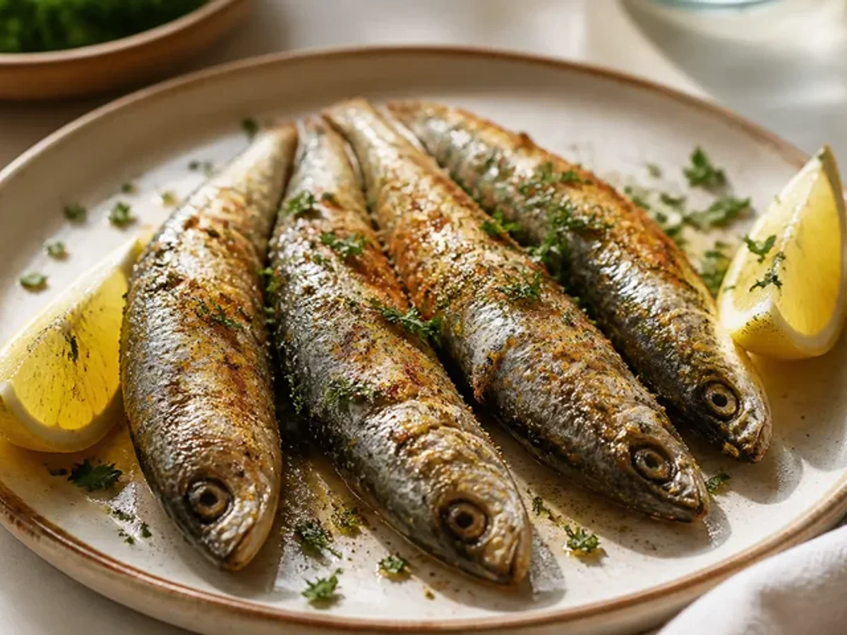 Serve with lemon and herbs