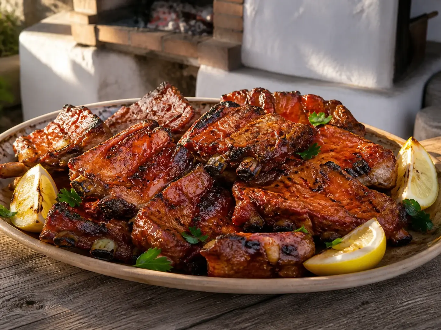 Travers de porc grillés au piri-piri