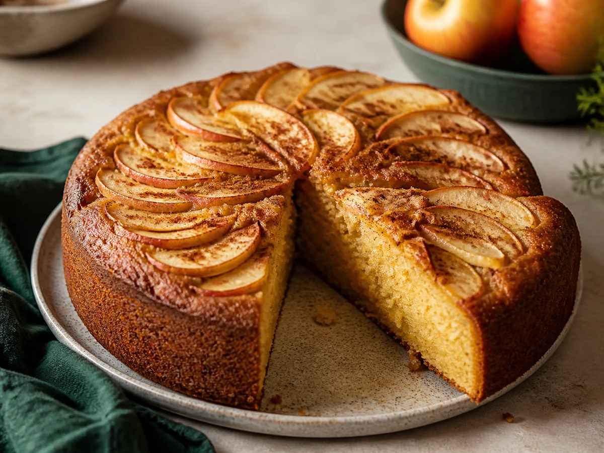 Gâteau moelleux aux pommes et à l’huile d’olive