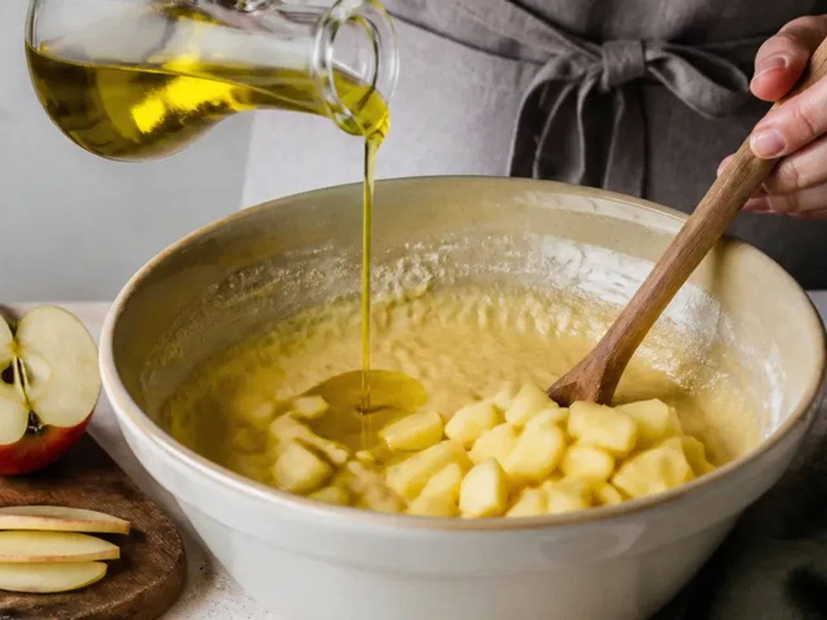Ajouter l'huile et les pommes