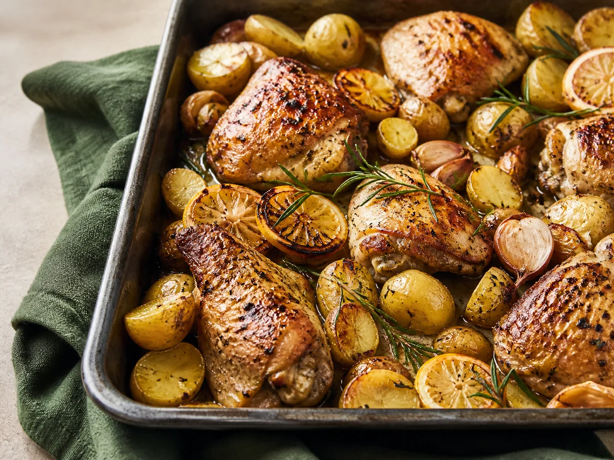 Lemon Herb Chicken Traybake with Potatoes