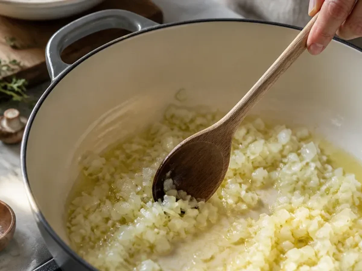 Soften the onion