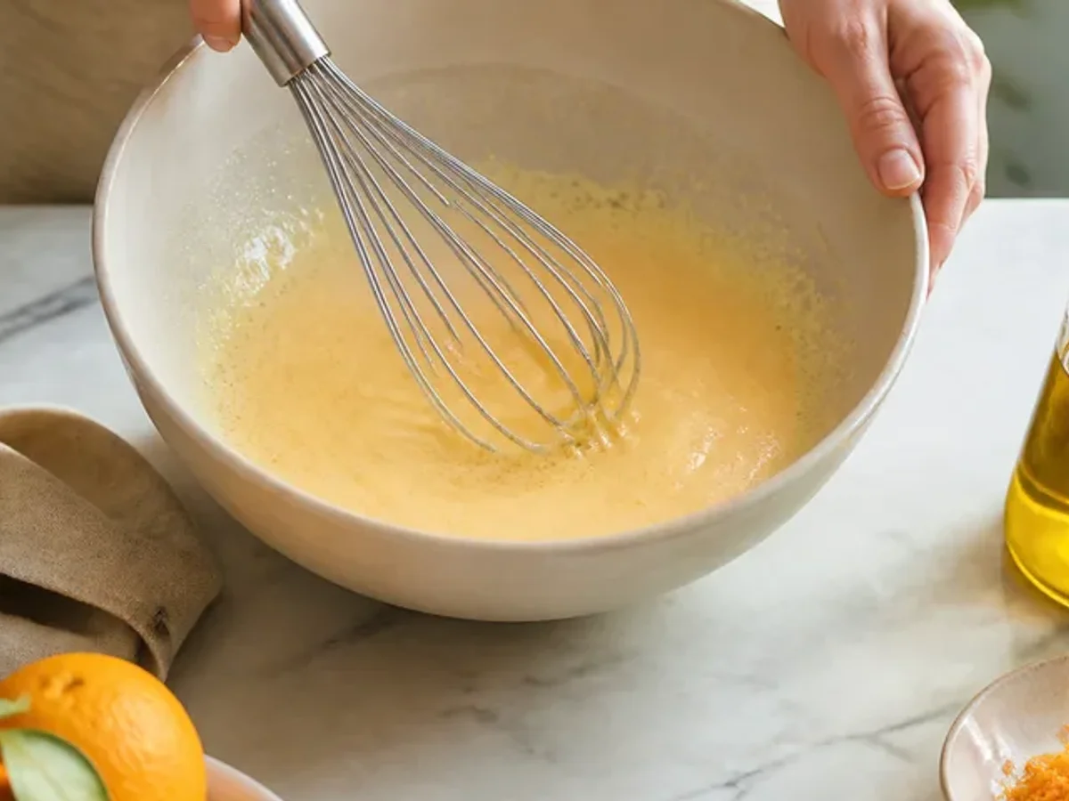 Whisk the eggs and sugar