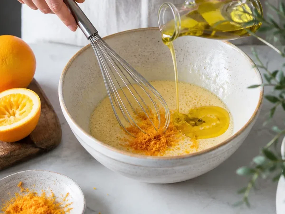 Add orange and olive oil