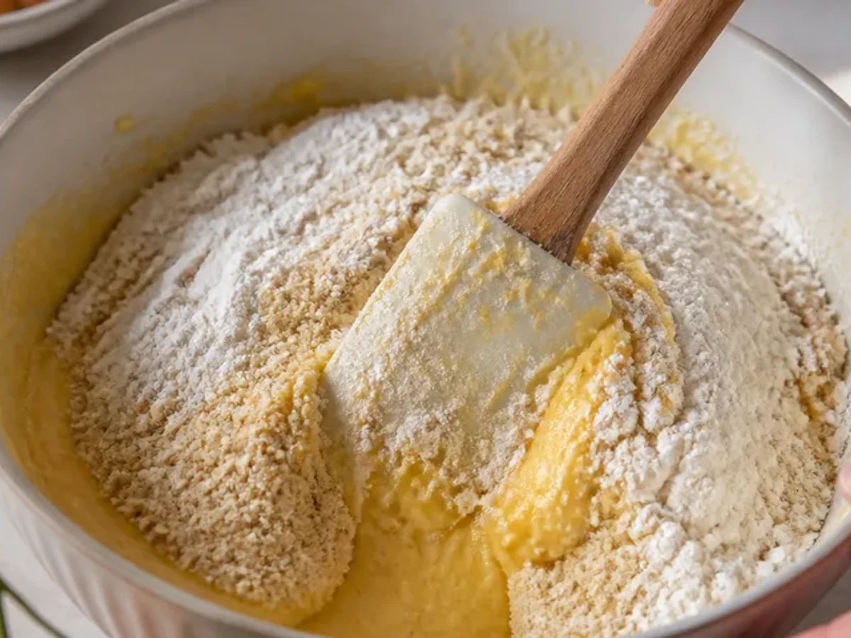 Fold in the dry ingredients