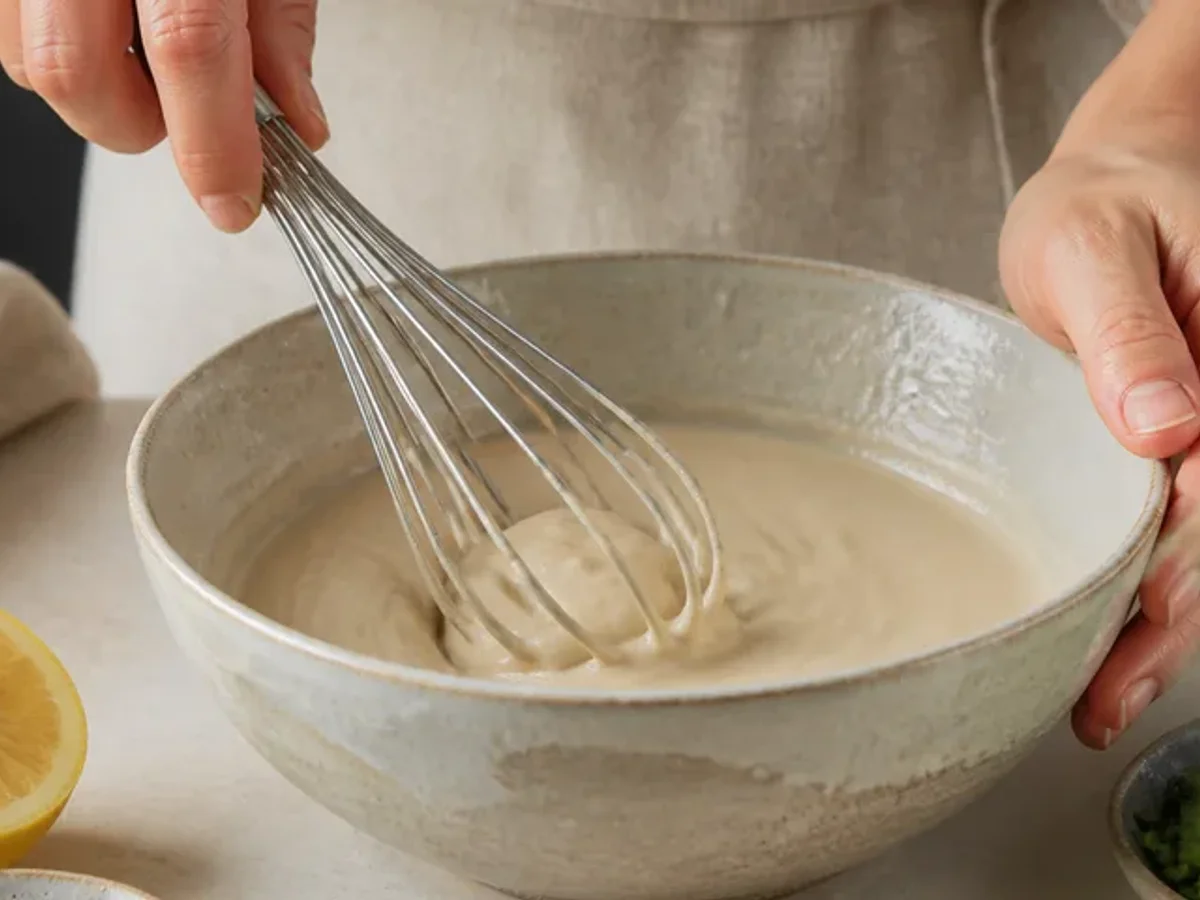 Whisk the tahini sauce