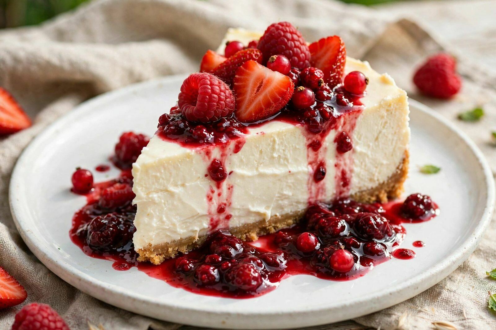 Cheesecake de Iogurte Grego e Frutos Vermelhos