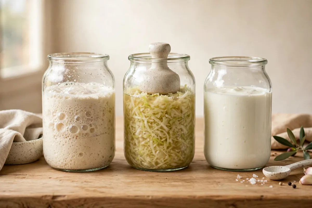 Fermentação simples em casa: pão, chucrute e iogurte com segurança